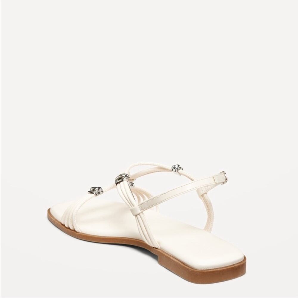 Old Navy Bone Faux-Leather Strappy Hardware Sandals - Picture 4 of 12